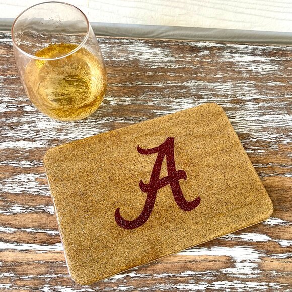 2pc Alabama Roll Tide Cutting Board Resin Wood Charcuterie Cheese Gift Kitchen - Picture 5 of 6